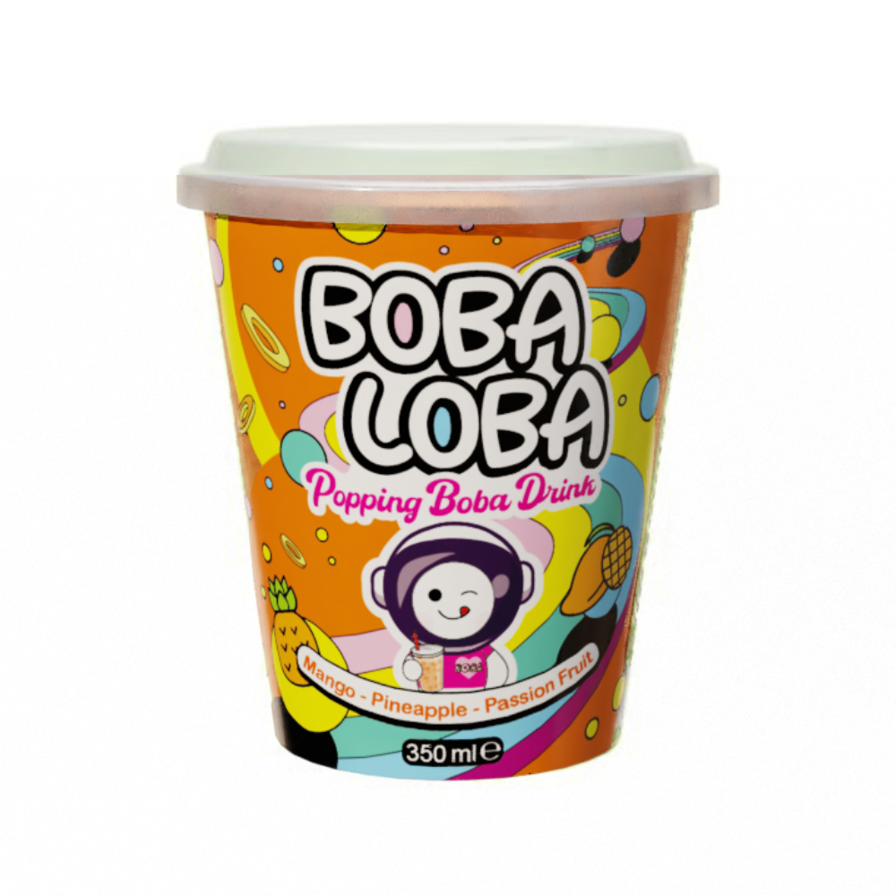 Boba Loba Mango Pineapple & Passion fruit 4 x 350ml DDM 2025-12