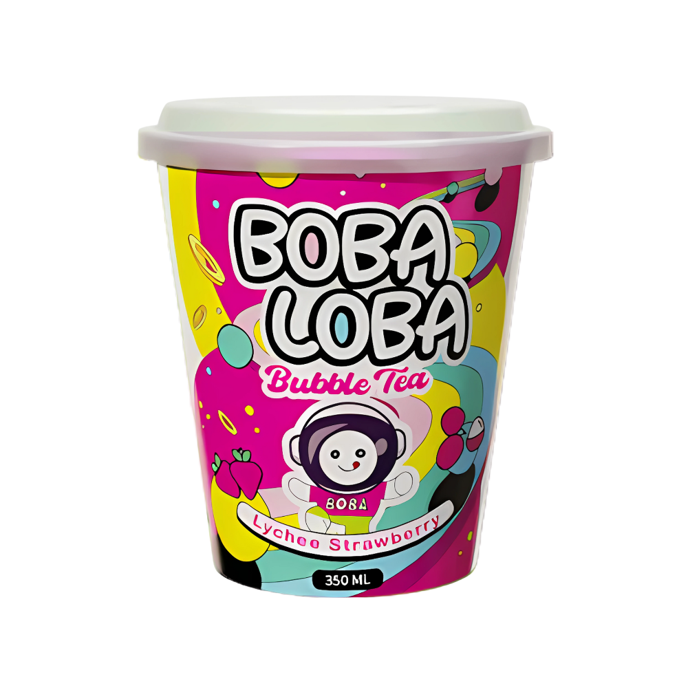 Boba Loba Strawberry & Lychee 4 x 350ml