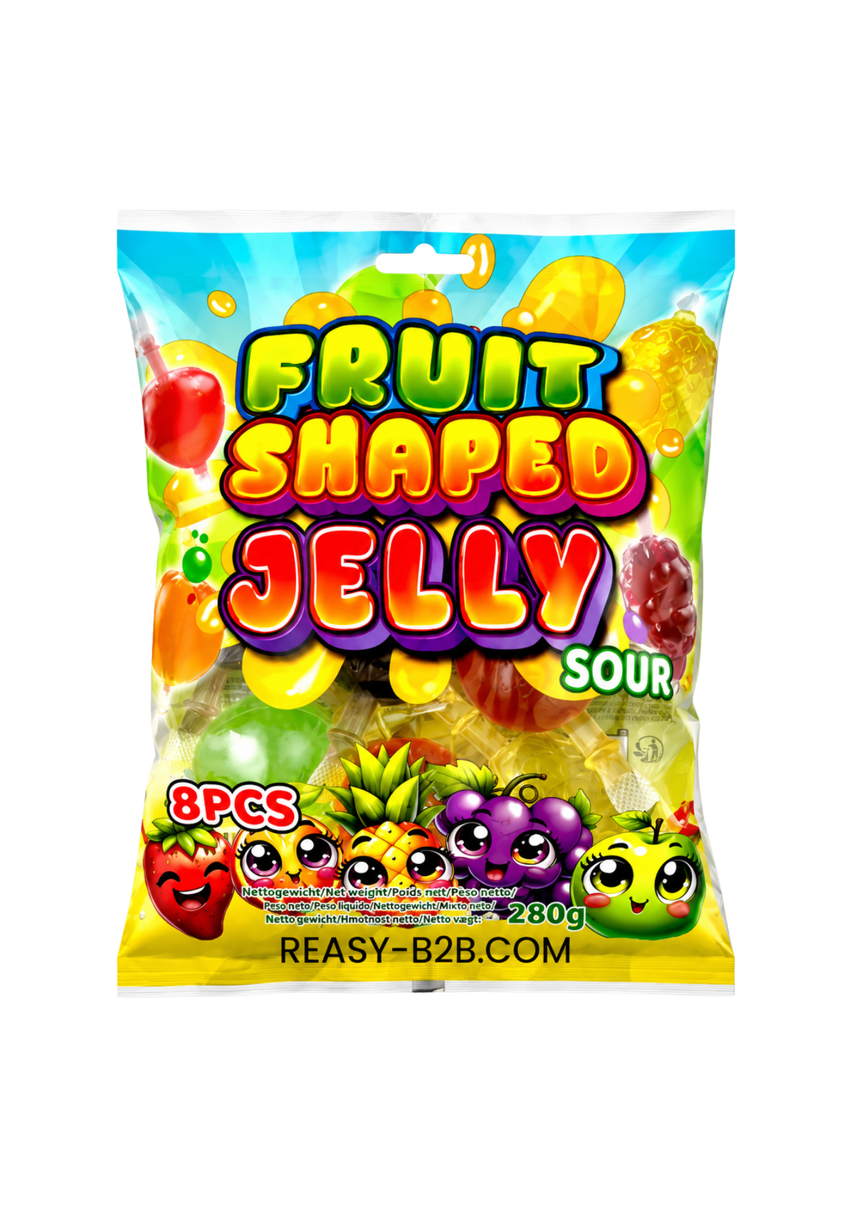 Fruit Shaped Jelly Sour Bag 24 x 280g