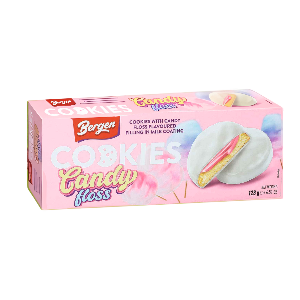 Bergen Candy Floss Cookies 18 x 128g DDM 2026-12