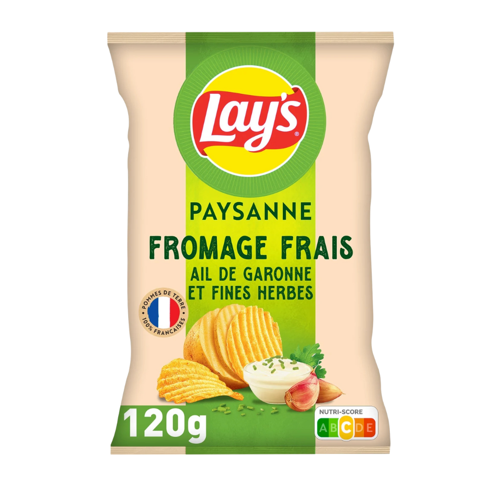 Lay's Paysanne Creamy Cheese with Garonne Garlic & Herbs 24 x 120g DDM 2025-11