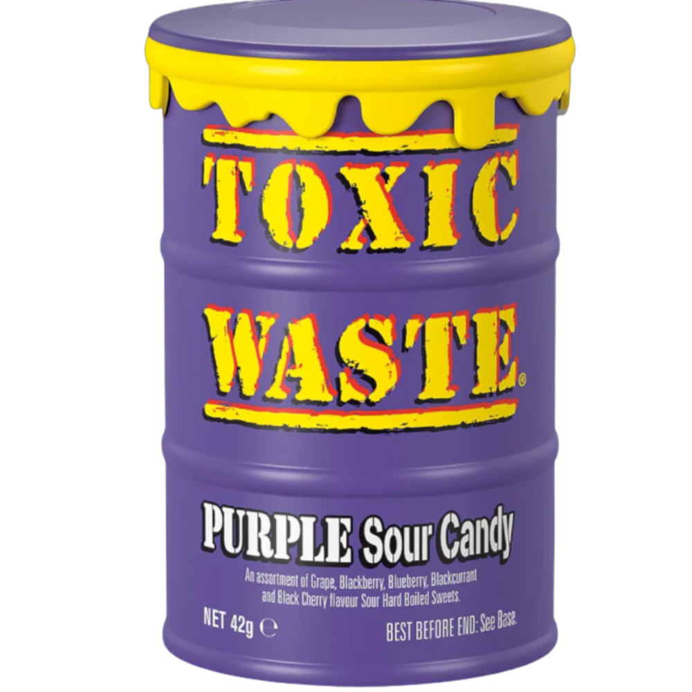 Toxic Waste Purple Sour Candy Drum 12 x 42g