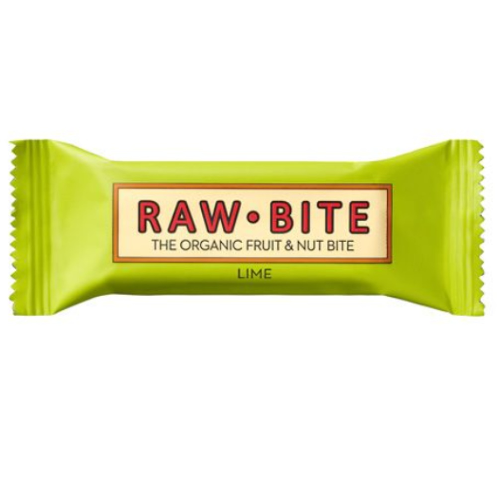 Rawbite Organic Fruit & Nut Lime 12 x 50g DDM 2026-11