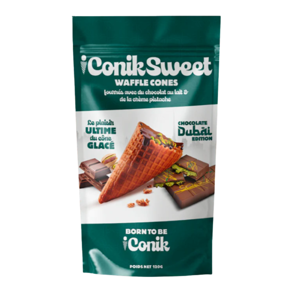 iConiksweet Waffle Cones Milk Chocolate & Pistachio Cream 6 x 120g
