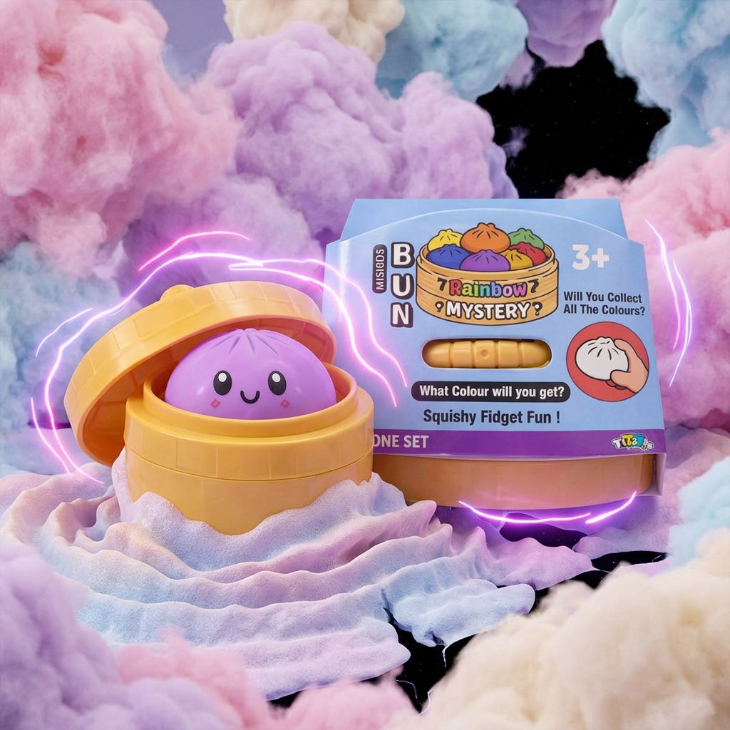 Squishy Small Bun Toy mousse souple slow rise anti-stress format compact couleurs assorties disponible sur My American Shop