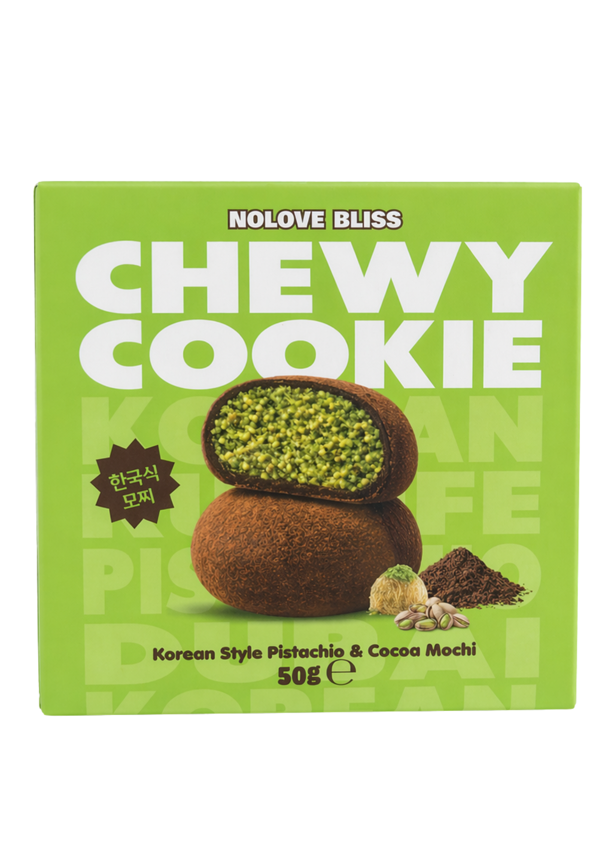 NoLove Bliss Chewy Cookie Pistachio Cocoa Mochi 12 x 50g