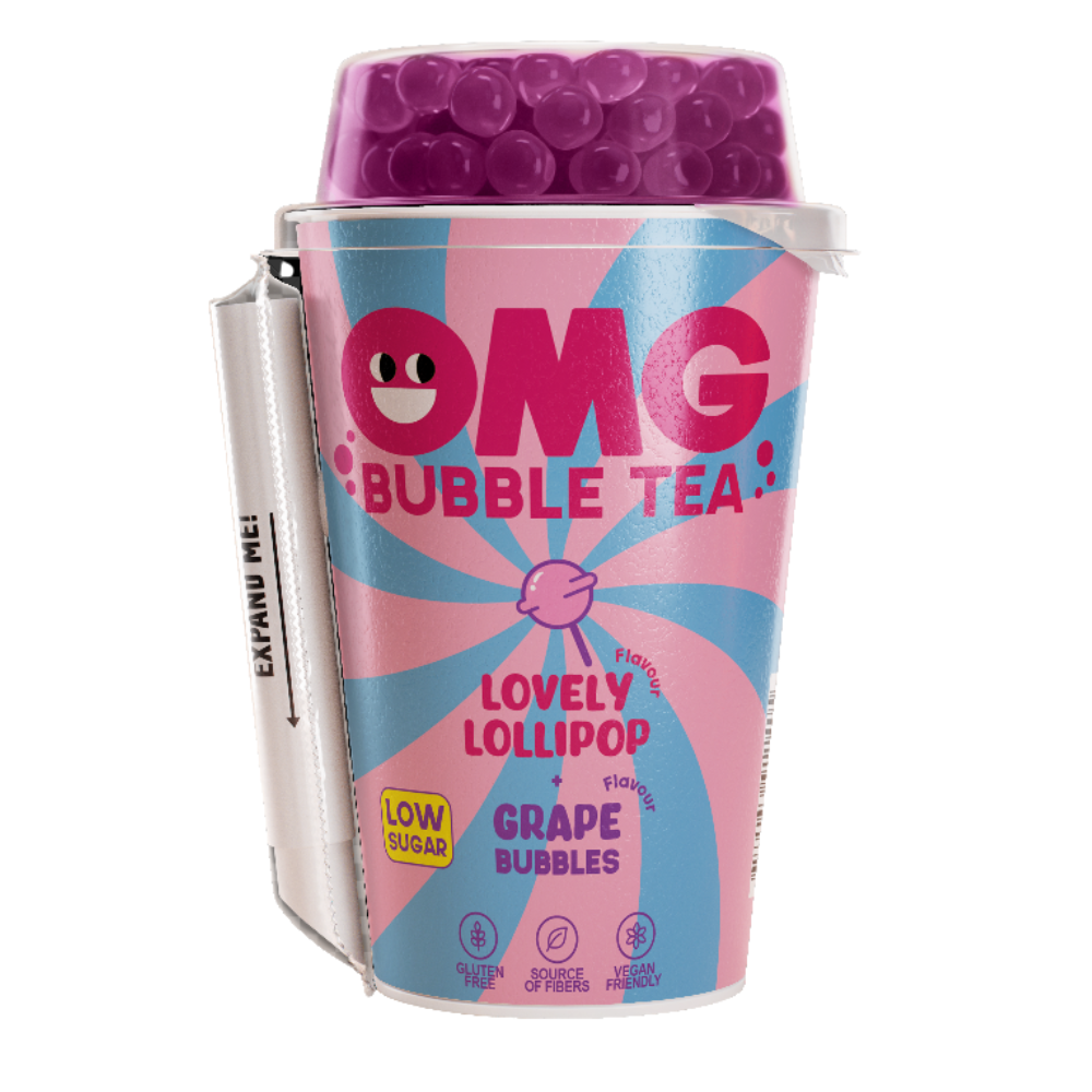 OMG Bubble Tea Lovely Lollipop and Grape 10 x 265ml