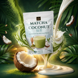Bardollini Matcha Coconut, poudre instantanée pour latte crémeux saveur matcha japonais et noix de coco, texture veloutée façon barista, chaud ou glacé, disponible sur Planet Foods.