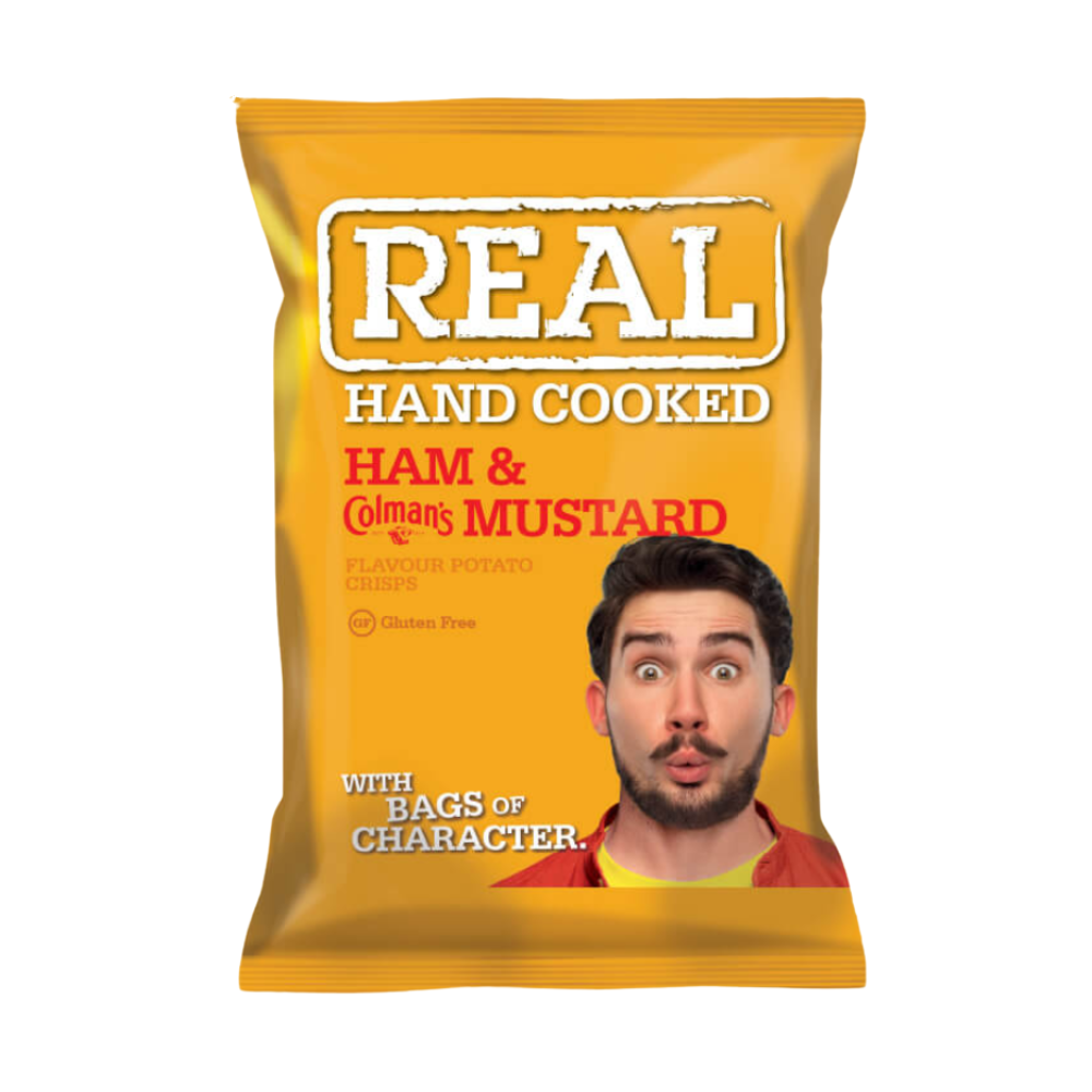 Real Crisp Ham en Engelse Mosterd 24 x 35g