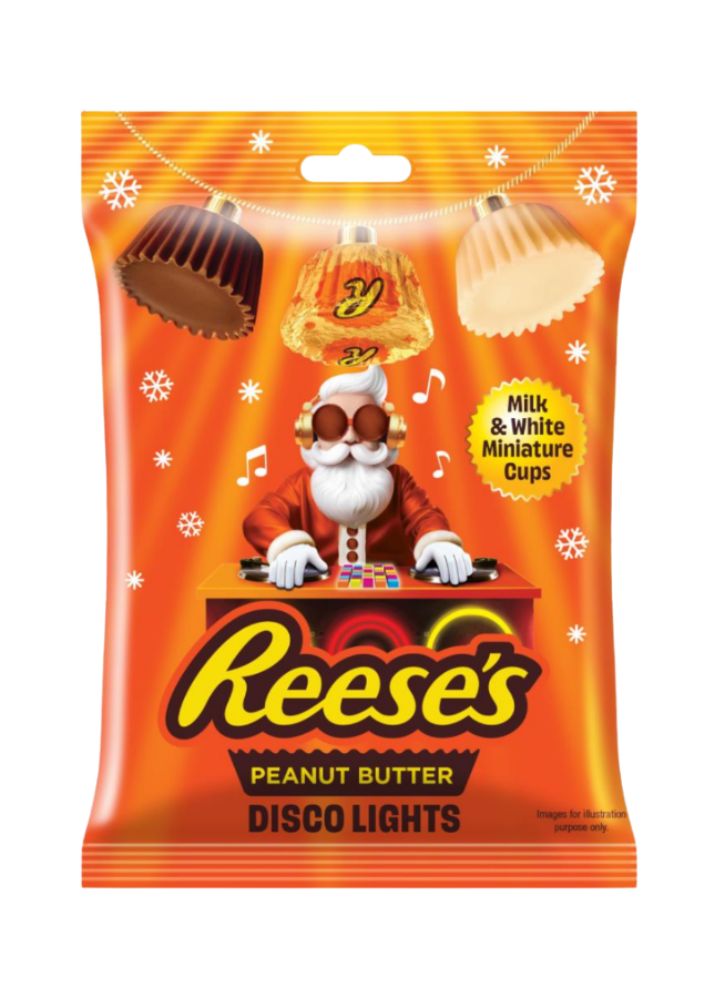 Reese's DJ Santa's Peanut Butter Cups Disco Lights Milk & White 20 x 62g