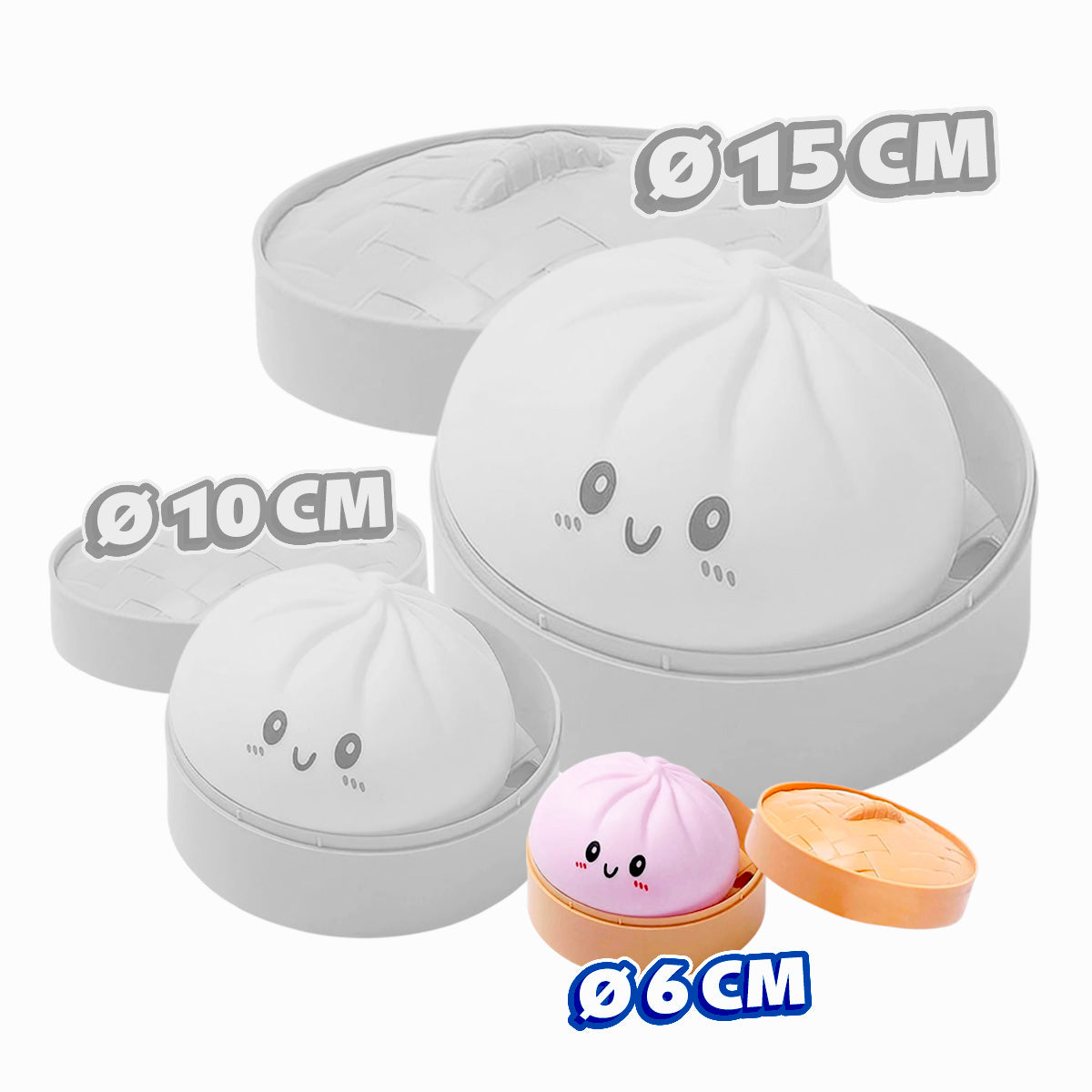 Squishy Small Bun Toy mousse souple slow rise anti-stress format compact couleurs assorties disponible sur My American Shop