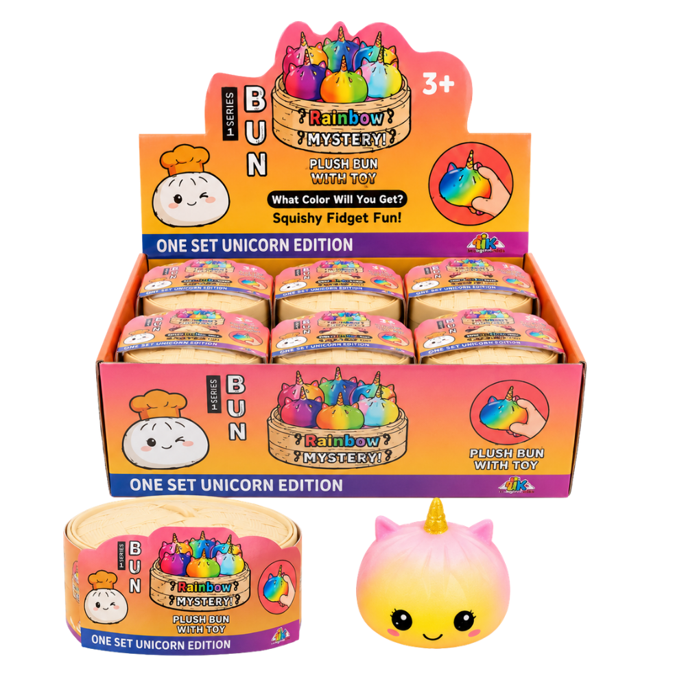 Squishy Bun Toy Unicorn M 12 x 1pc