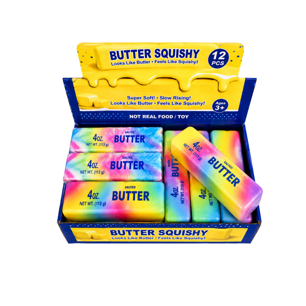 Squishy Butter Toy Rainbow 12 x 1pc
