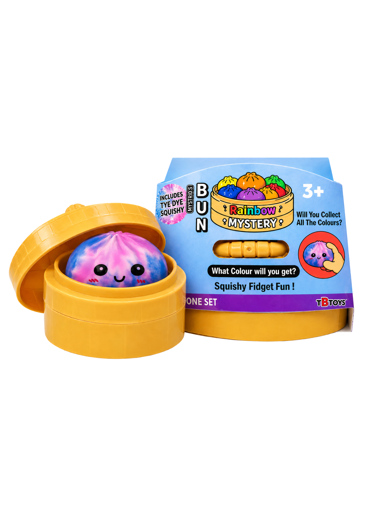 Squishy Tye and Dye Bun Toy M 12 x 1pc