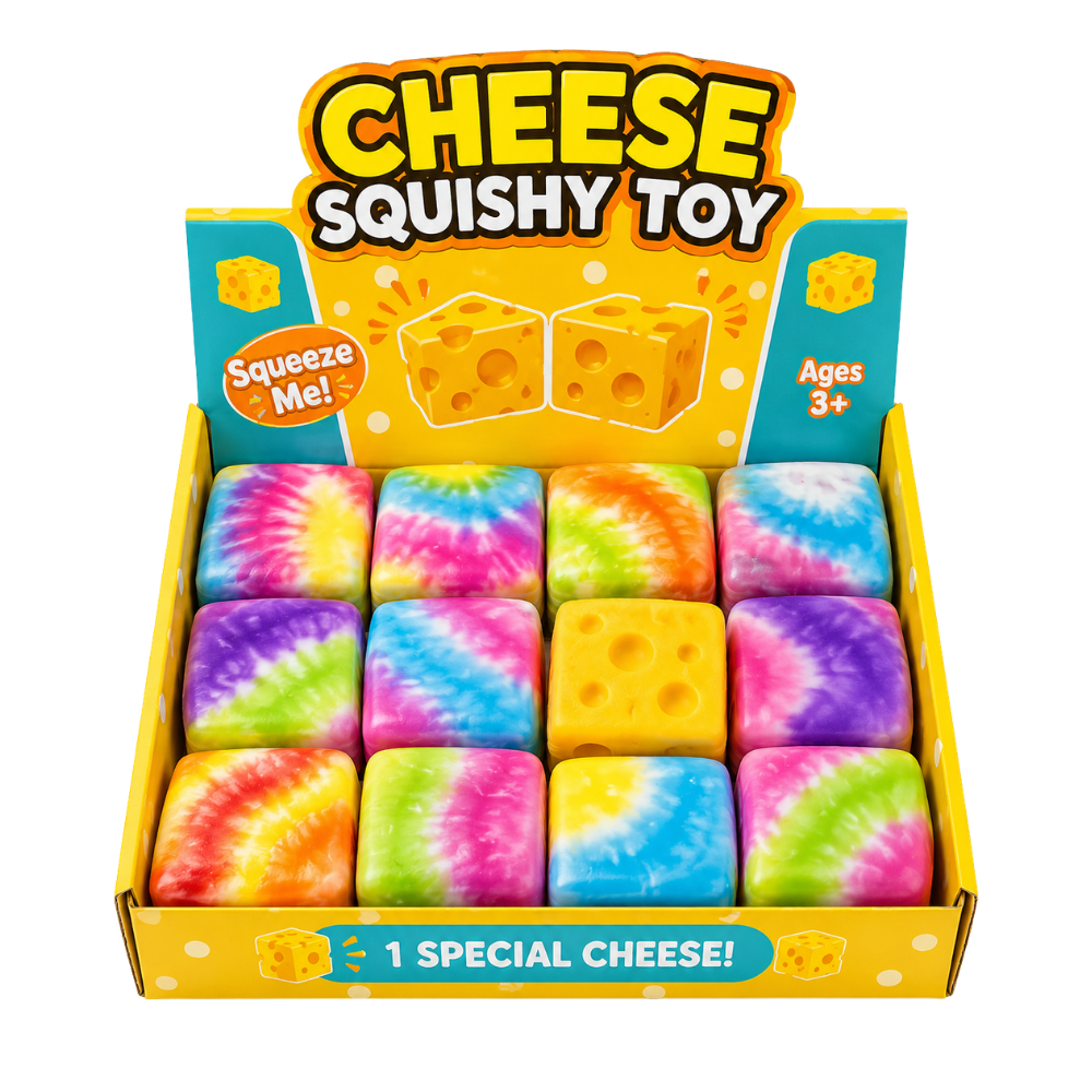 Squishy Cheese Toy Colorfull 12 x 1pc