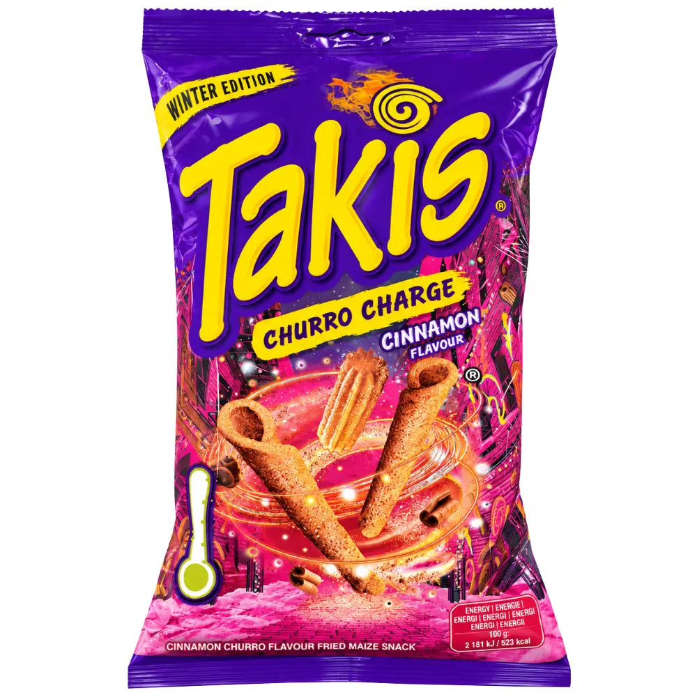 Takis Winter Edition Churro Charge Cinnamon Flavour 18 x 100g