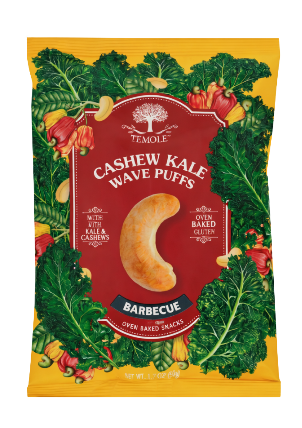 Temole Cashew Kale Wave Puffs Barbecue 24 x 50g