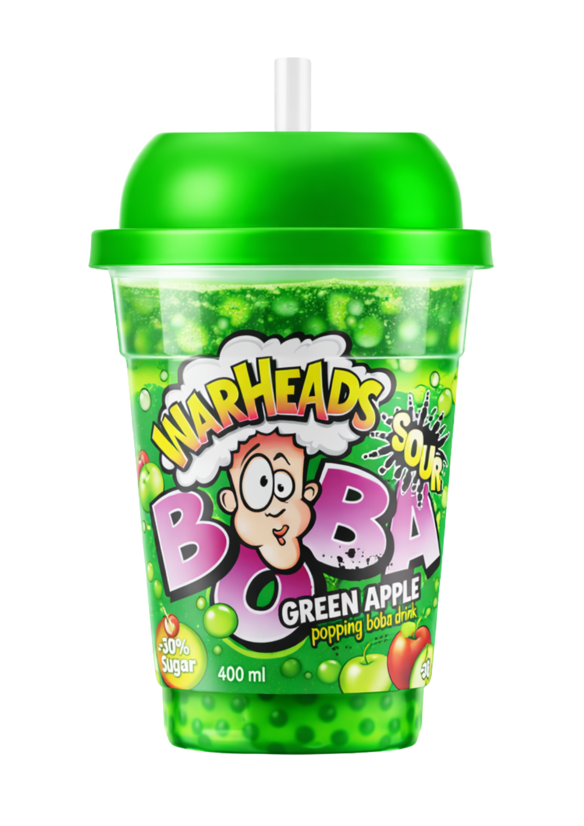 Warheads Boba Sour Green Apple 28 x 400ml