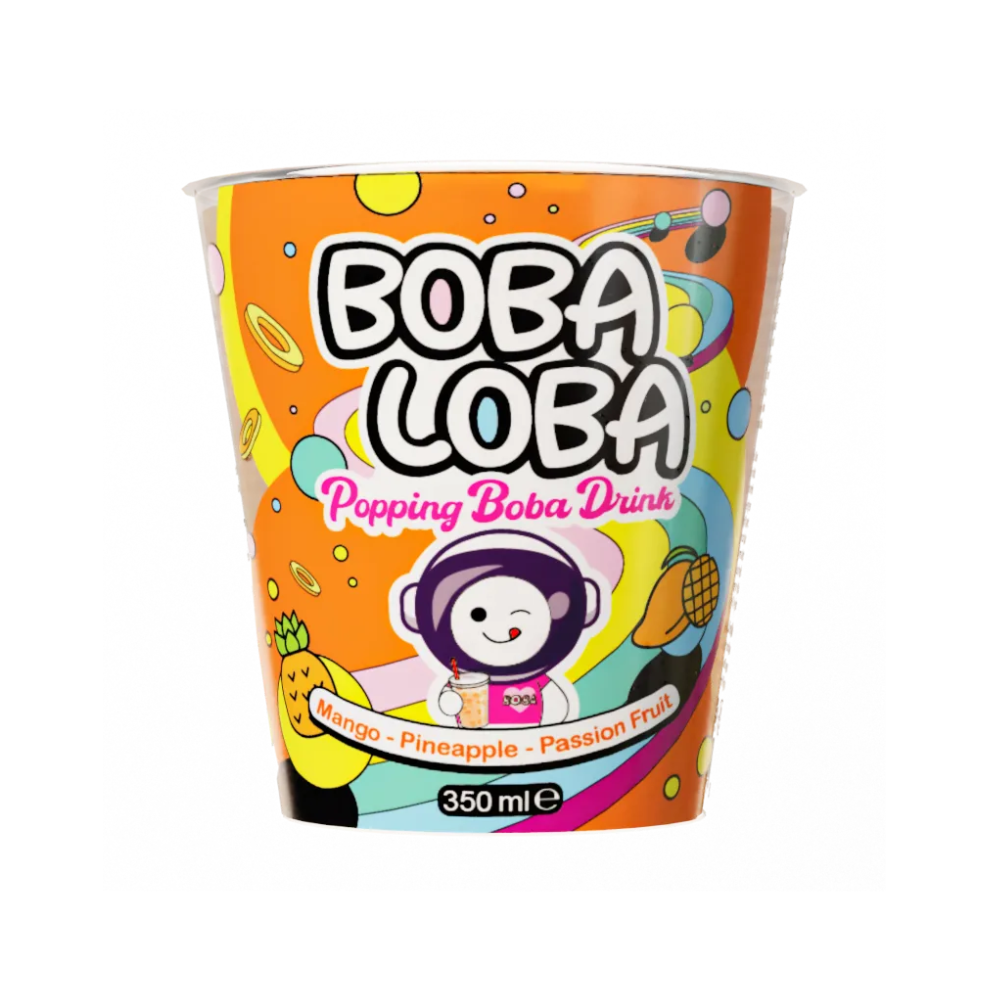 Boba Loba Mango, Pineapple & Passion fruit 4 x 350ml