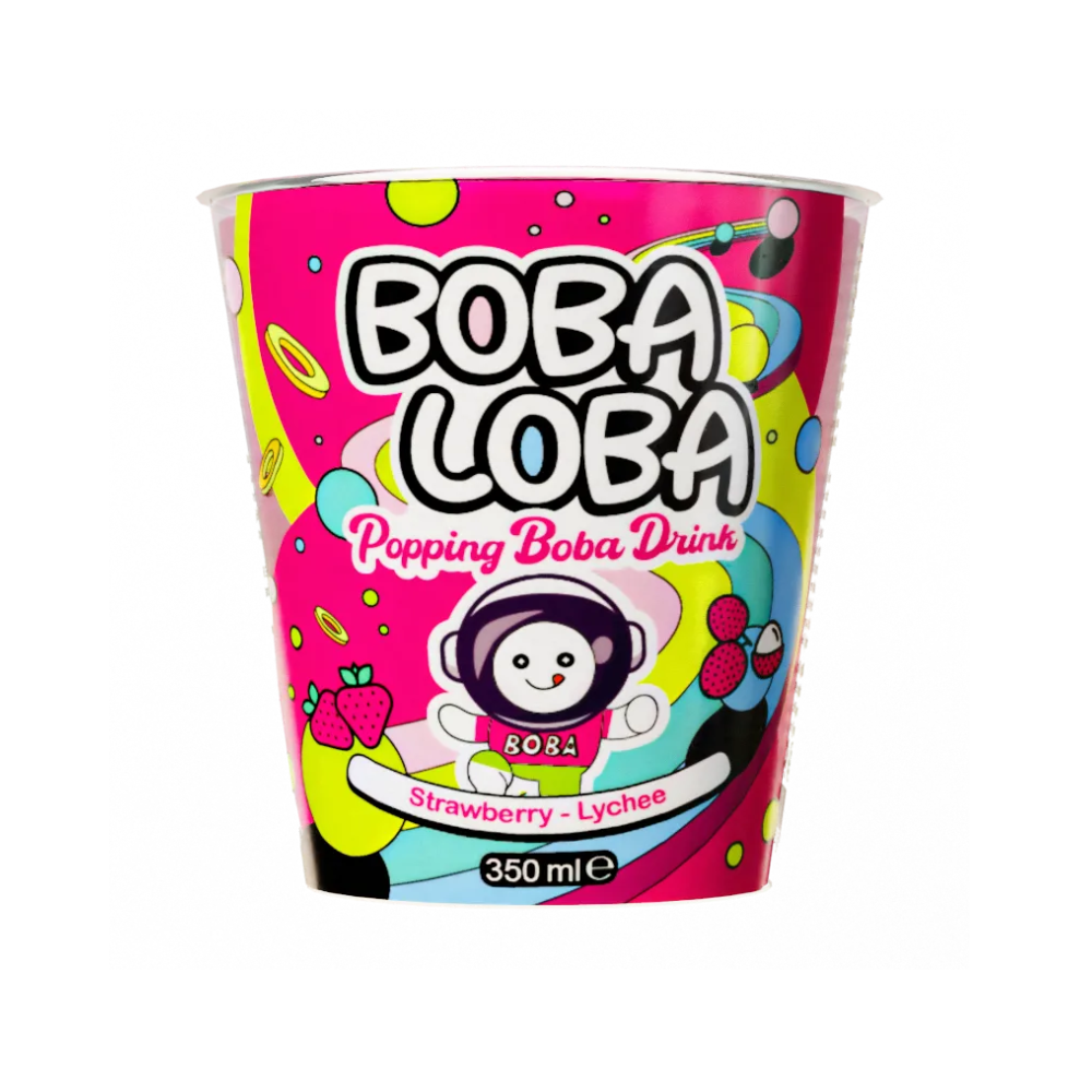 Boba Loba Strawberry & Lychee 4 x 350ml